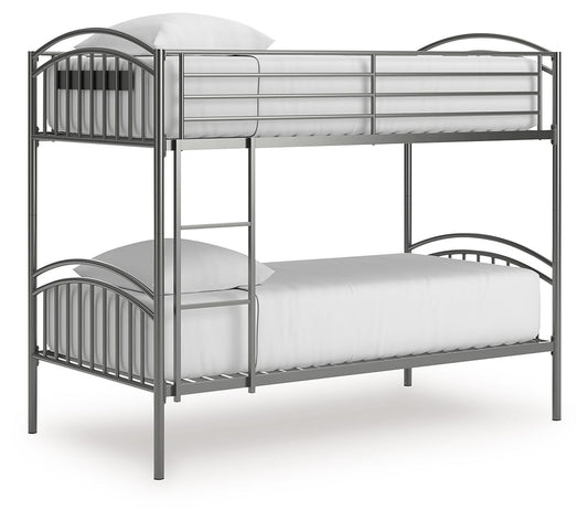 Lanceburg - Twin/Twin Bunk Bed With Ladder - Gray