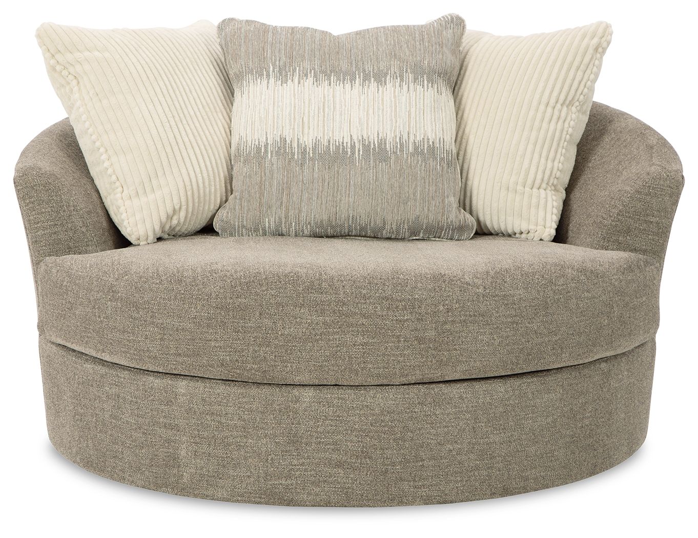 Creswell - Oversized Swivel Accent Chair - Stone