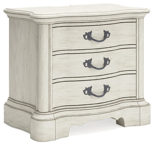 Arlendyne - Three Drawer Night Stand - Antique White