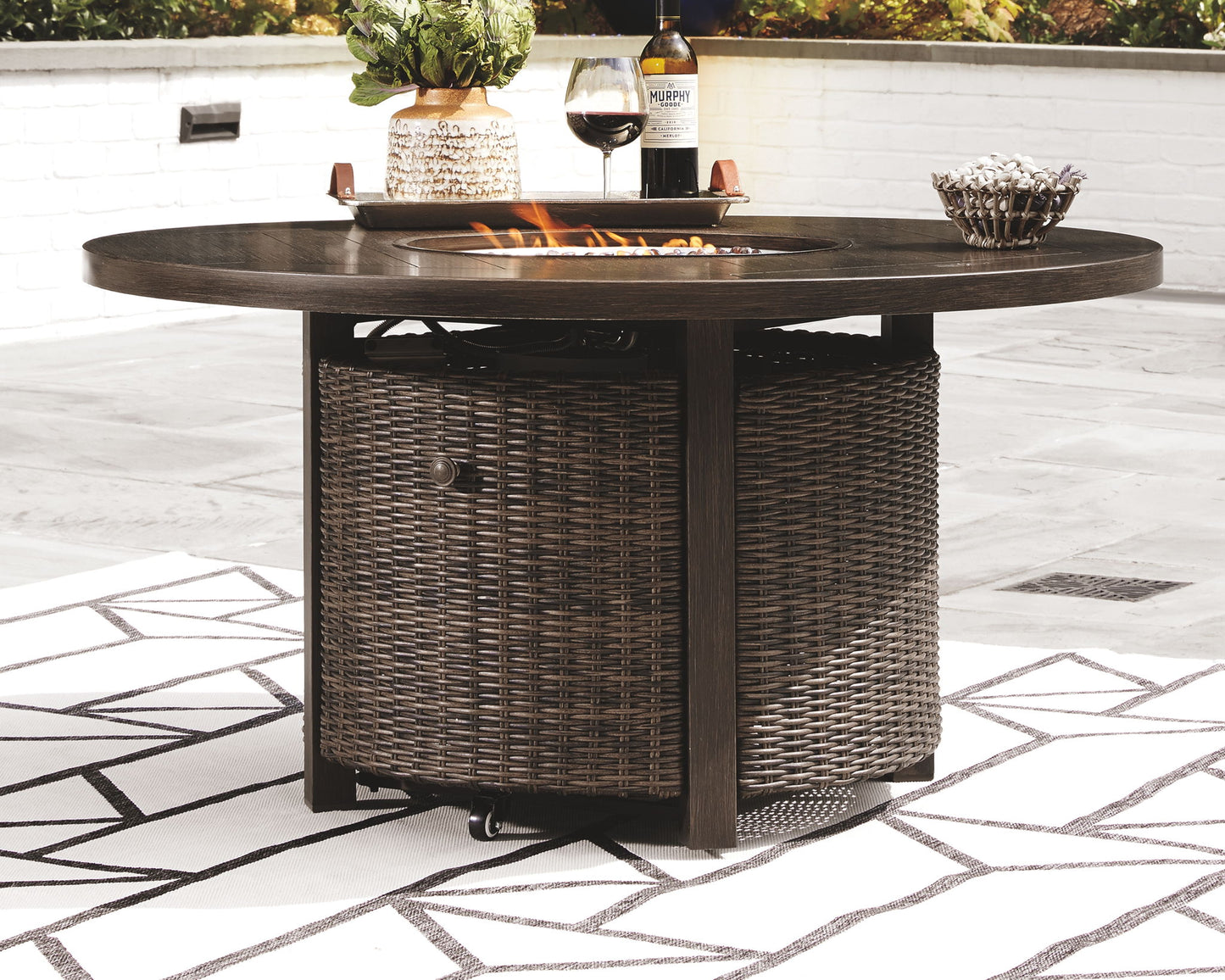 Paradise Trail - Medium Brown - Round Fire Pit Table