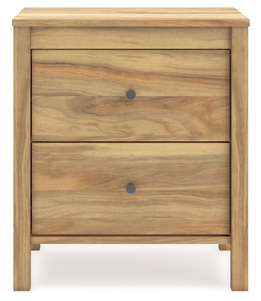 Bermacy - Two Drawer Night Stand - Light Brown