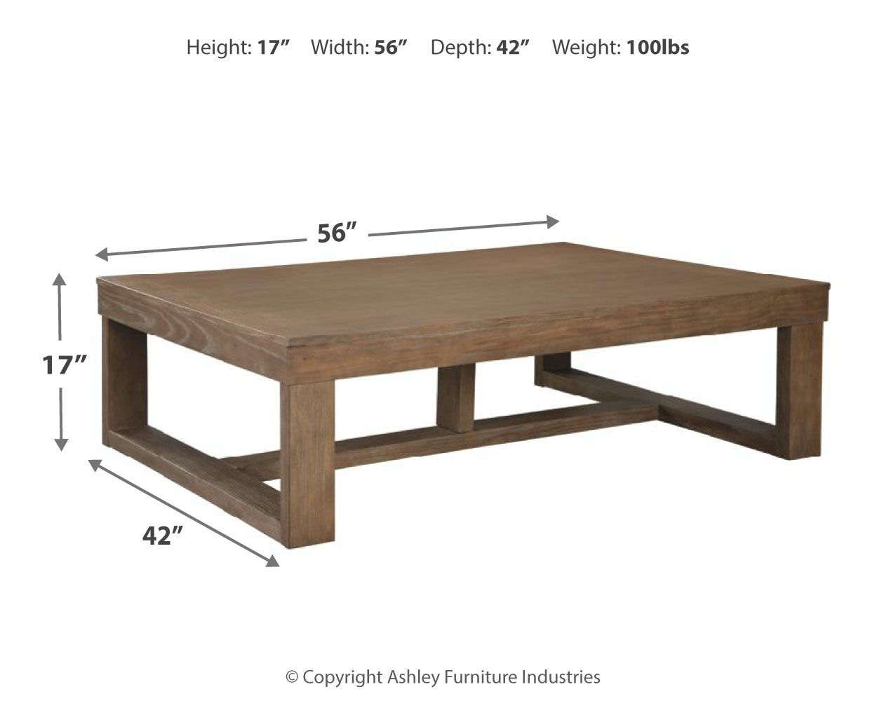Cariton - Rectangular Cocktail Table - Gray