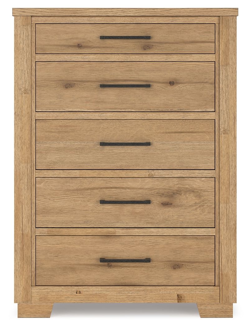 Galliden - Five Drawer Chest - Light Brown