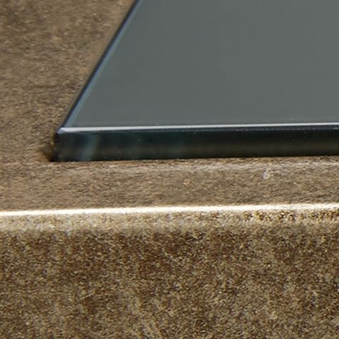 Cloverty - Rectangular End Table - Aged Gold Finish