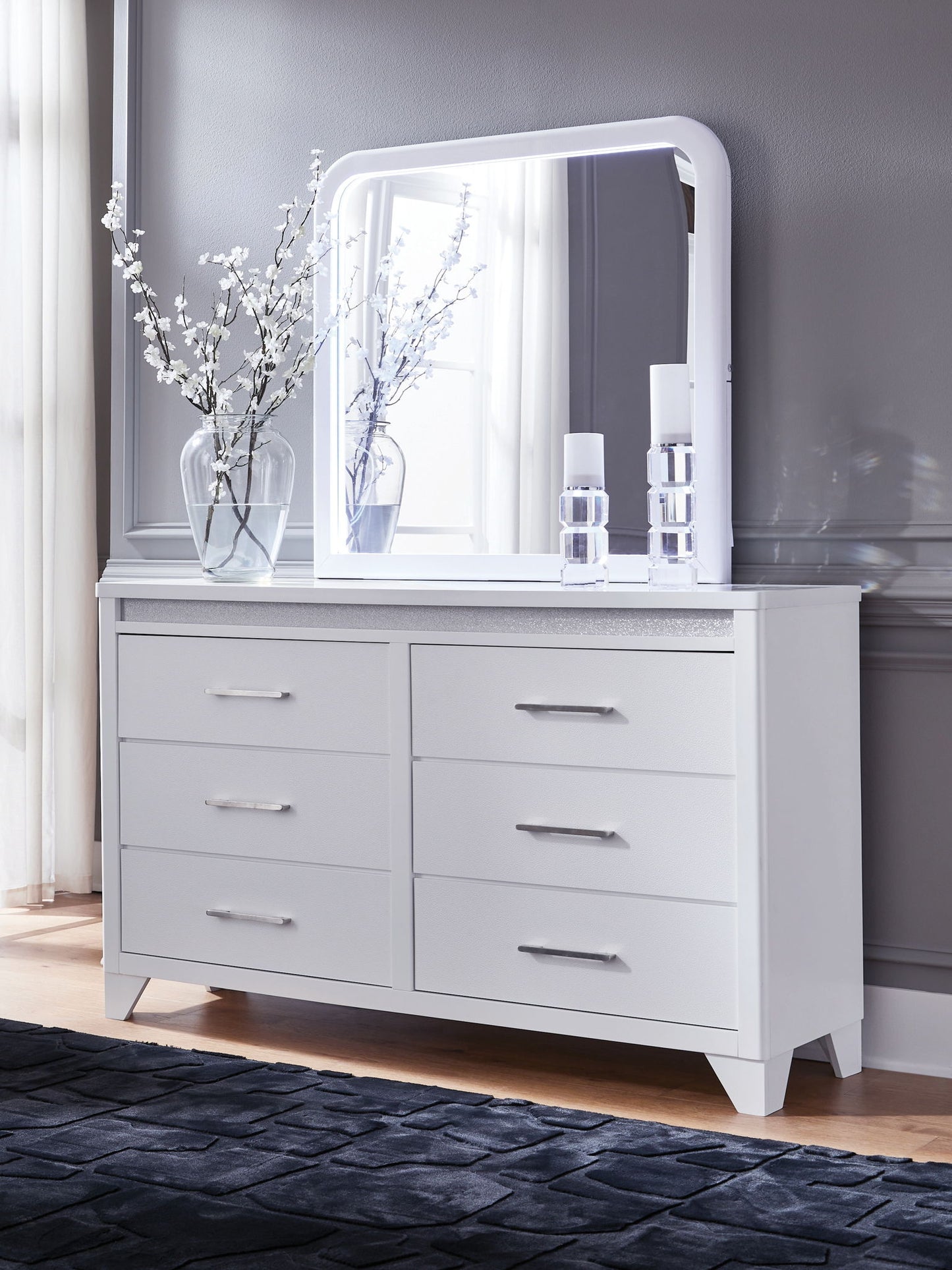 Jarlee - White - Dresser And Mirror