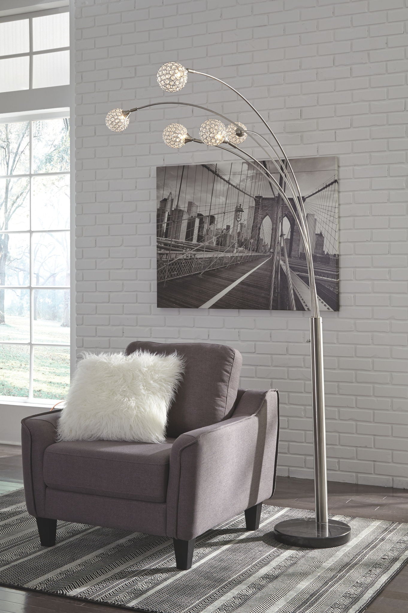 Winter - Metal Arc Lamp  - Silver Finish