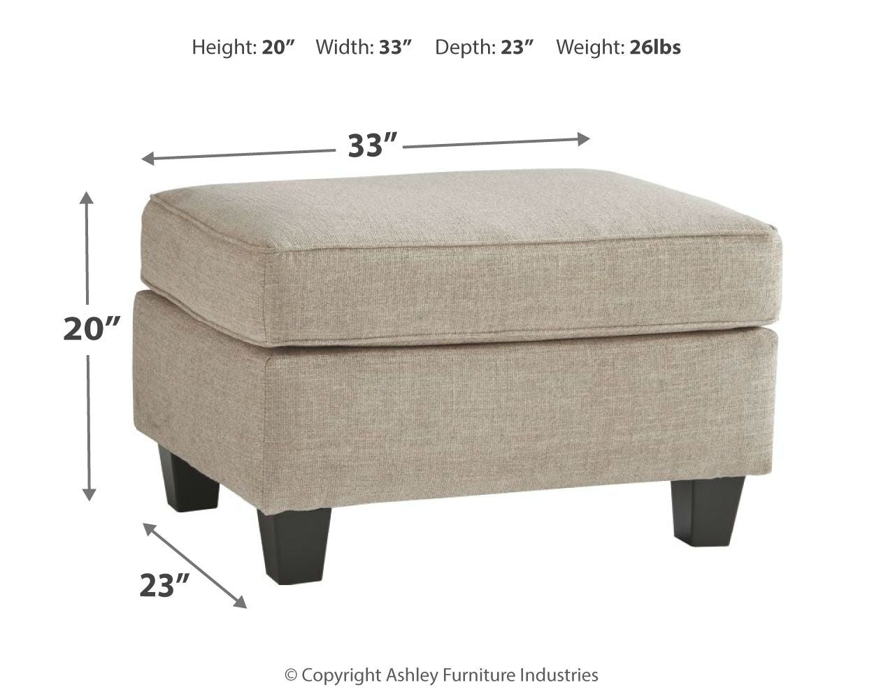 Abney - Ottoman - Driftwood