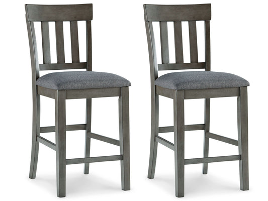 Hallanden - Upholstered Barstool (Set of 2) - Black / Gray