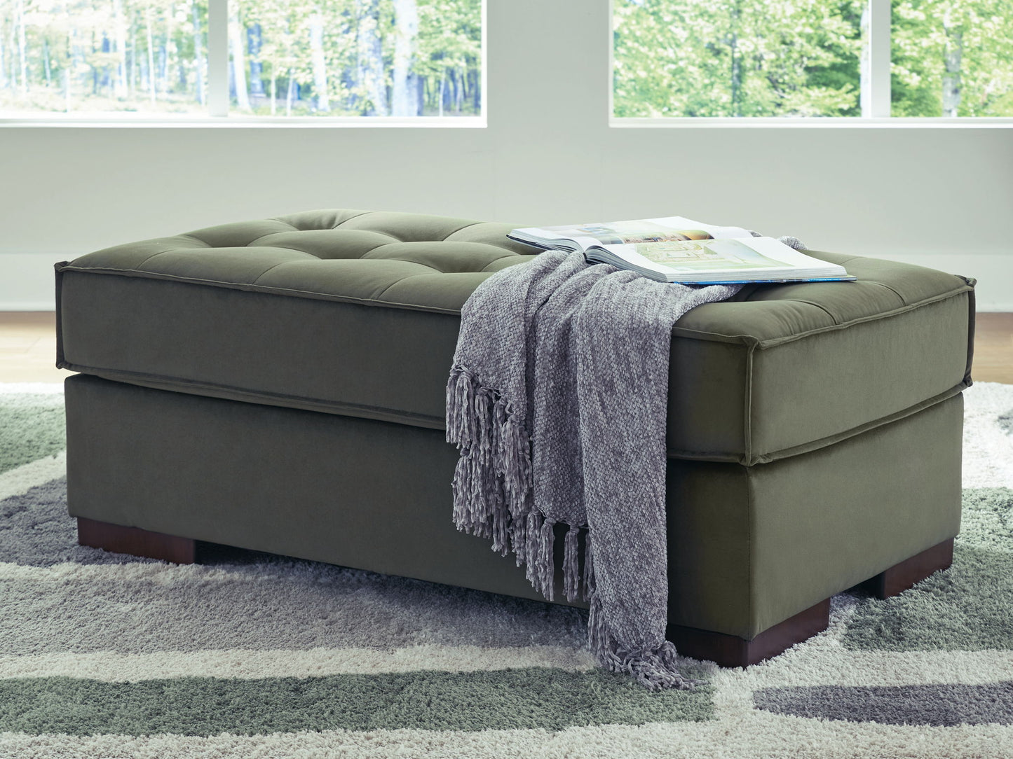 Caspian-Town - Oversized Accent Ottoman - Olive