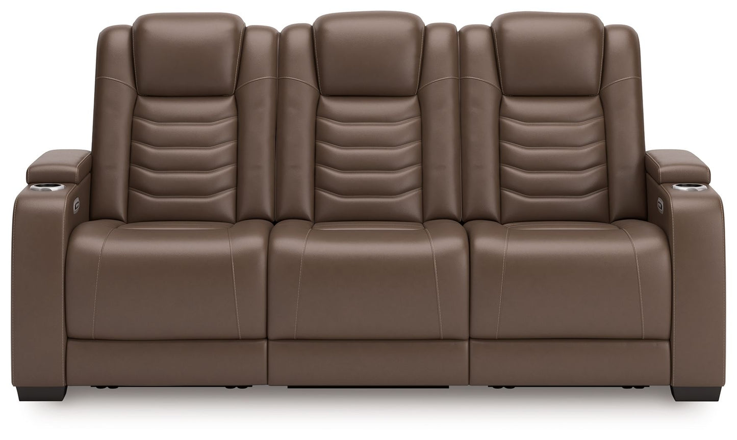 High Impact - Power Reclining Sofa / Adj Headrest - Tobacco