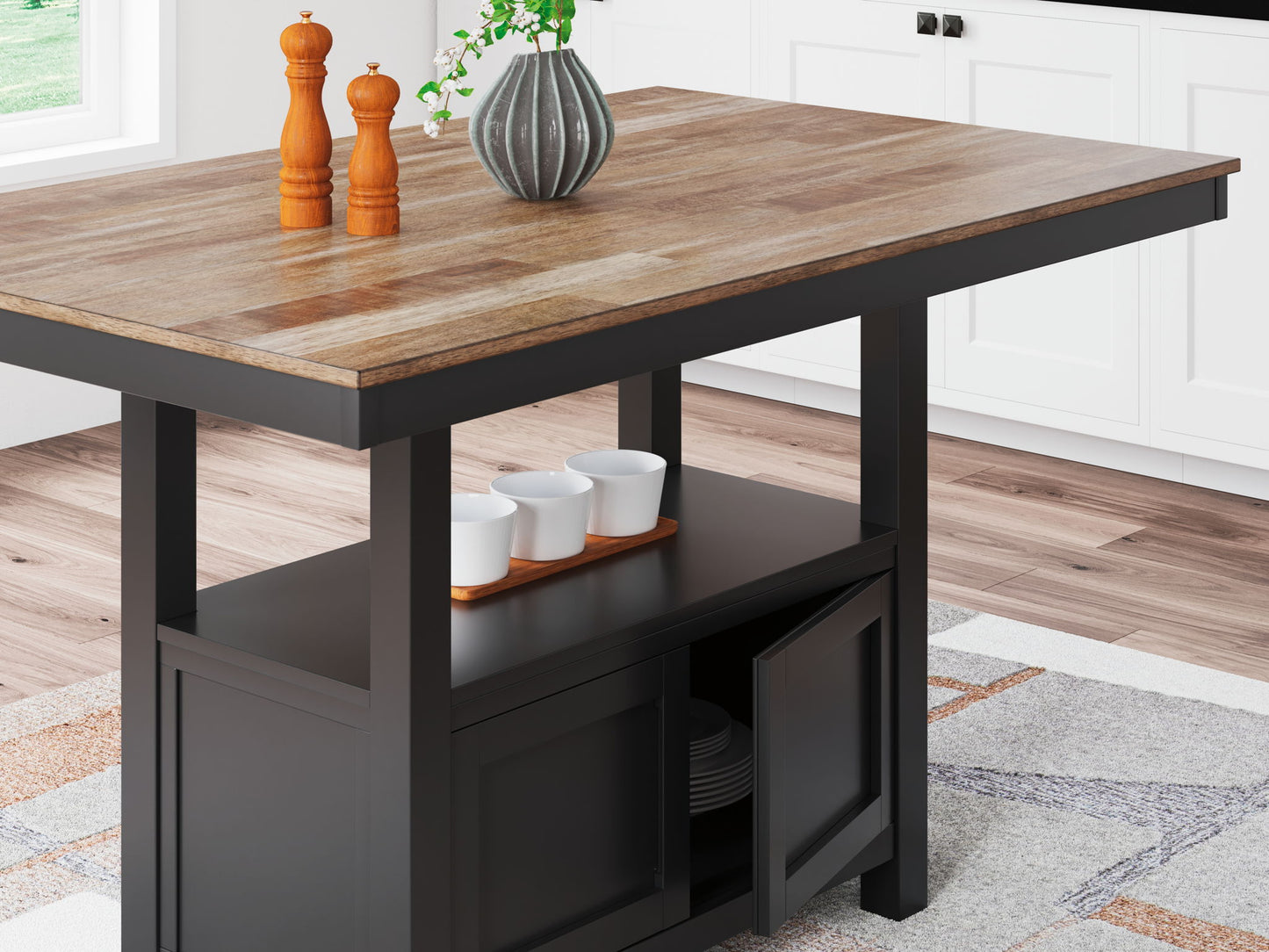 Wildenauer - Rectangular Dining Room Counter Table - Brown / Black