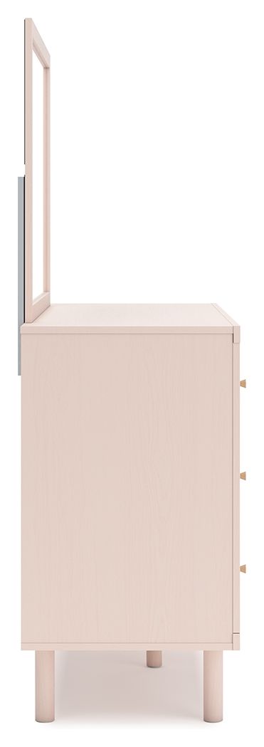 Wistenpine - Dresser And Mirror - Blush