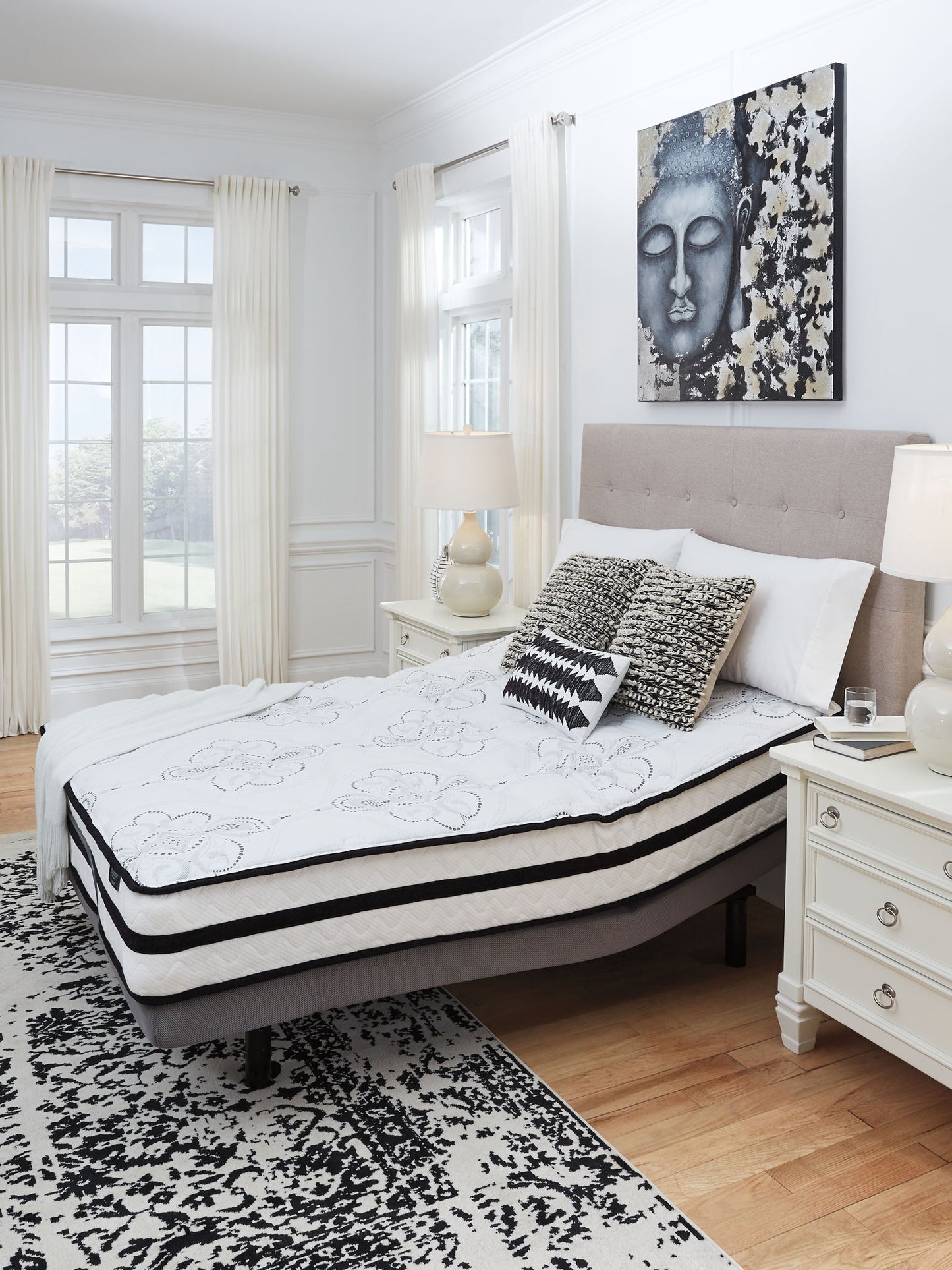 Chime 10 Inch Hybrid - 2 Pc. - Queen Mattress And Pillow - White