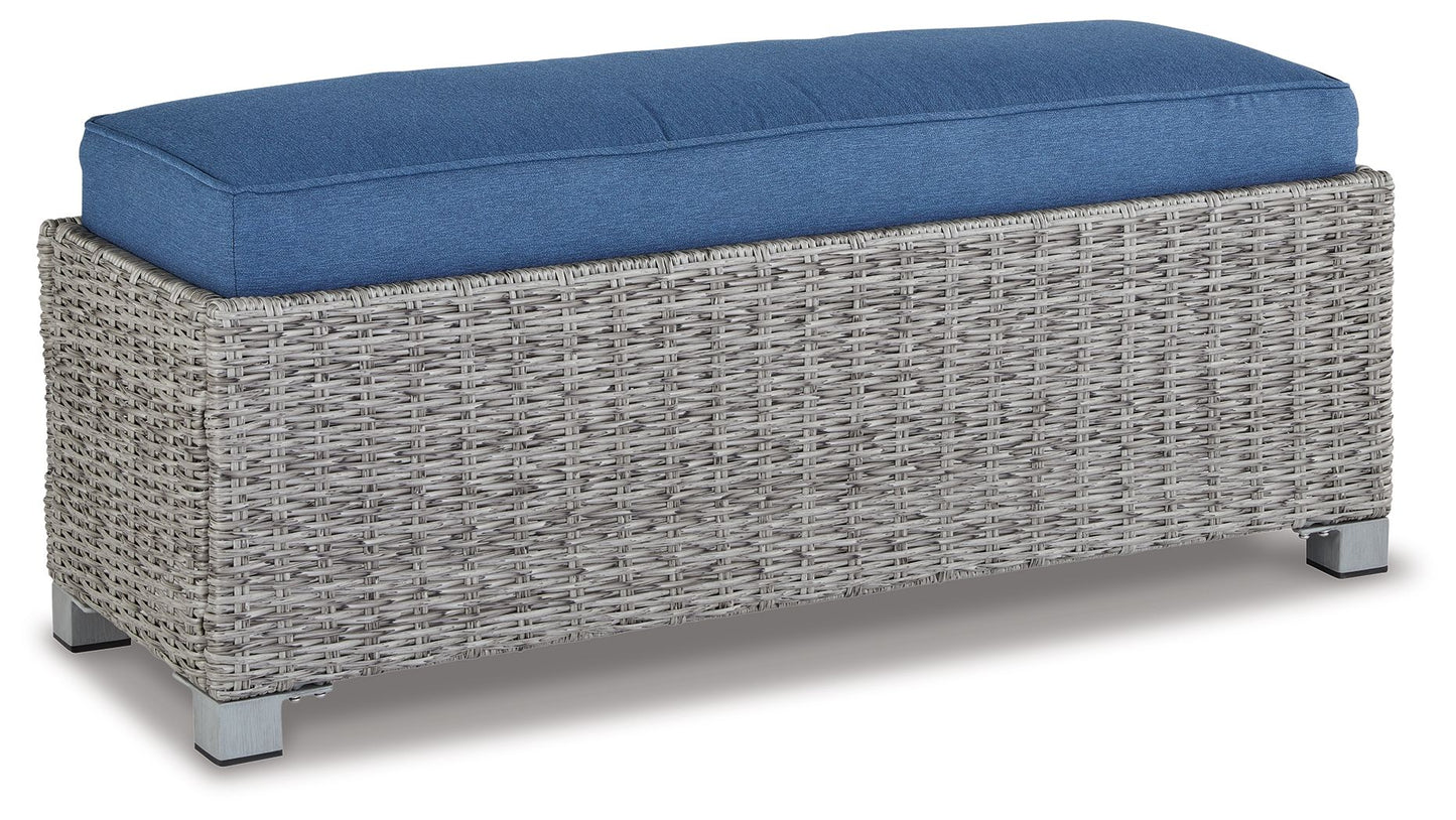 Naples Beach - Bench with Cushion - Light Gray