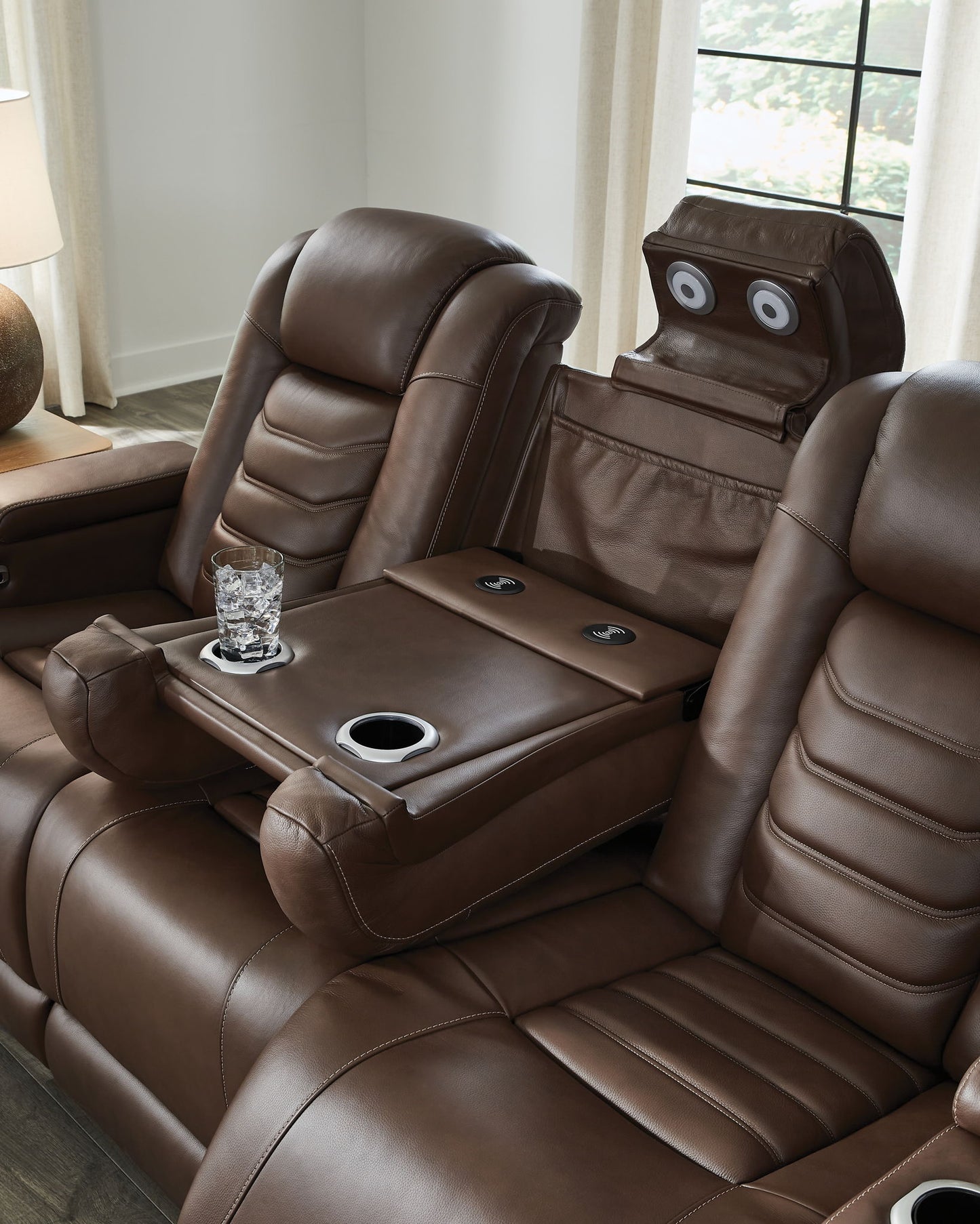 High Impact - Power Reclining Sofa / Adj Headrest - Tobacco