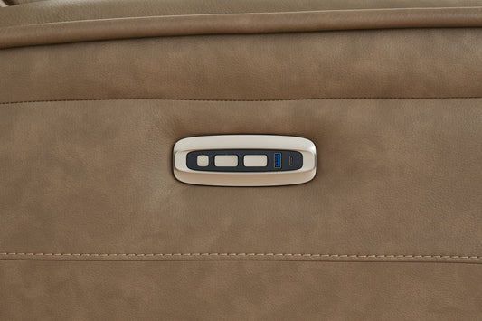 Glencroft - Power Reclining Sofa With Adjustable Headrest - Sahara