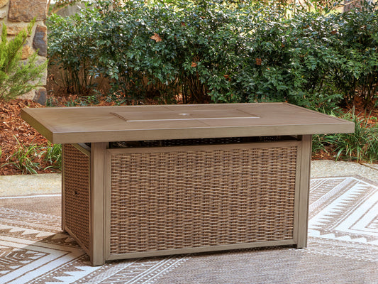 Laguna Heights - Rectangular Fire Pit Table - Beige
