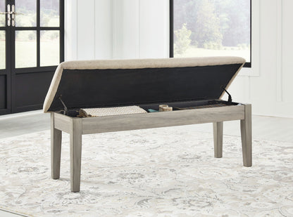 Parellen - Upholstered Storage Bench - Beige / Gray