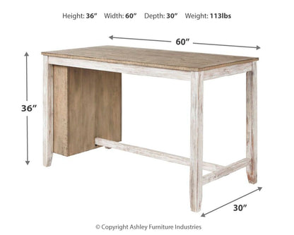 Skempton - Rectangular Counter Table With Storage - White