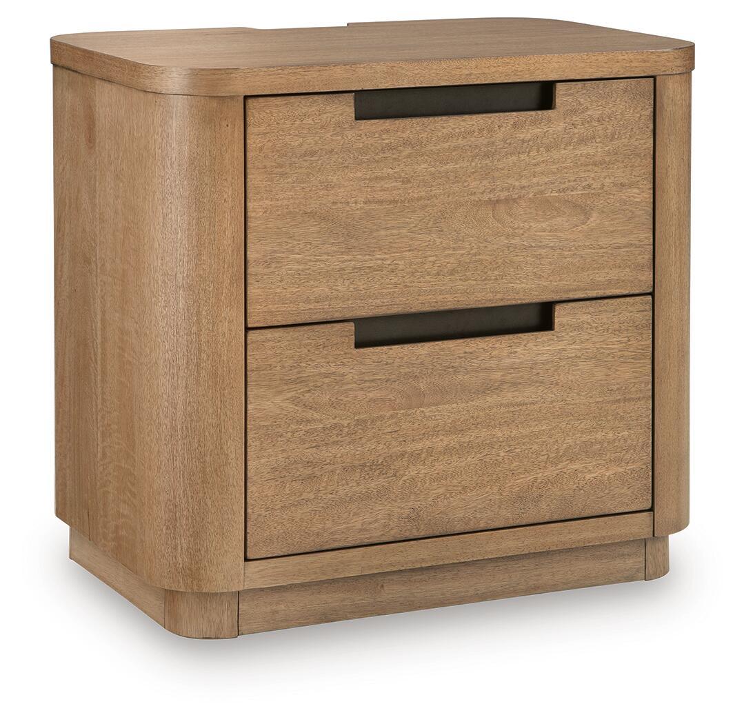 Pamaria - Two Drawer Night Stand - Light Brown