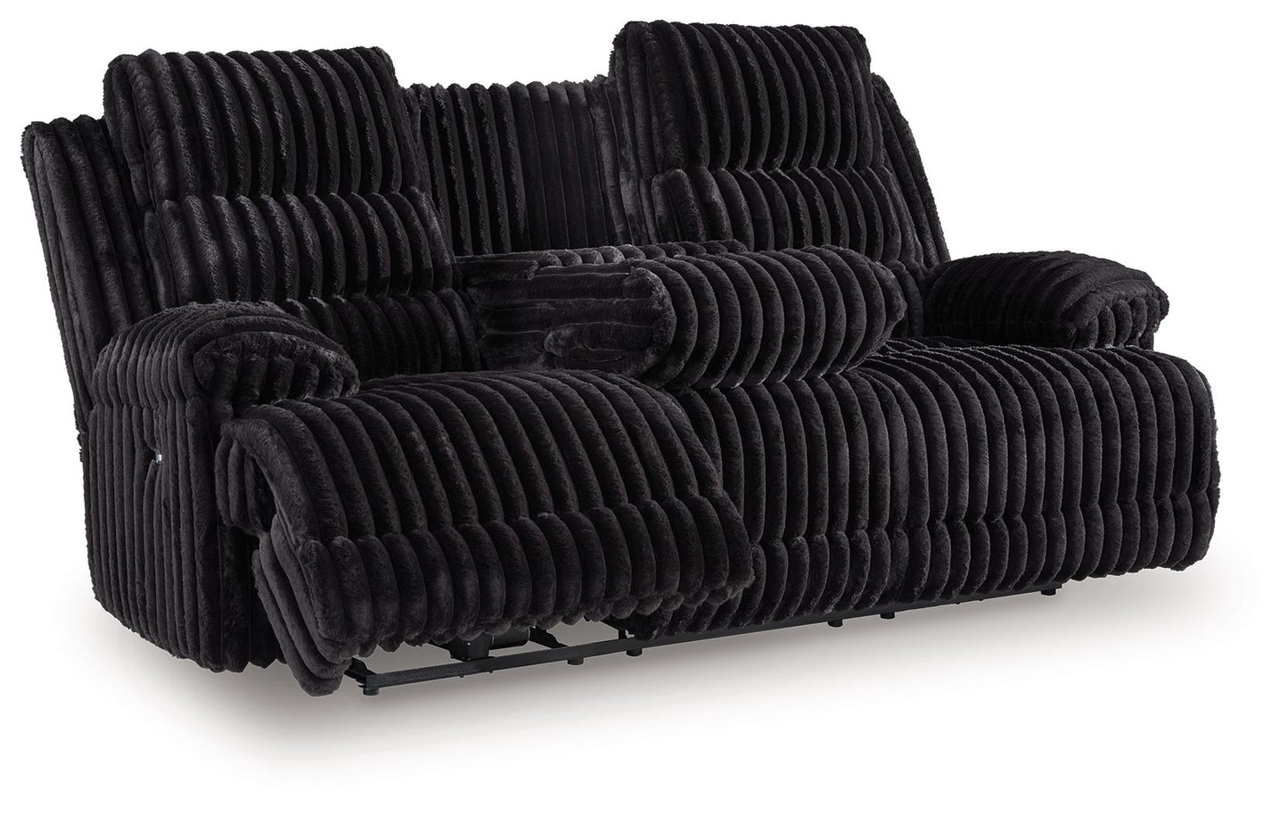 Rhine Falls - Reclining Power Sofa With Drop Down Table - Onyx