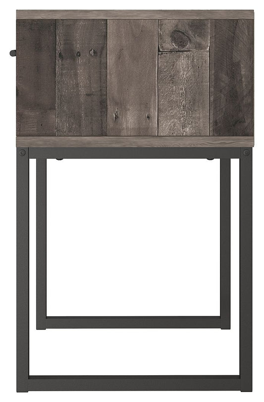 Neilsville - One Drawer Night Stand - Black / Gray