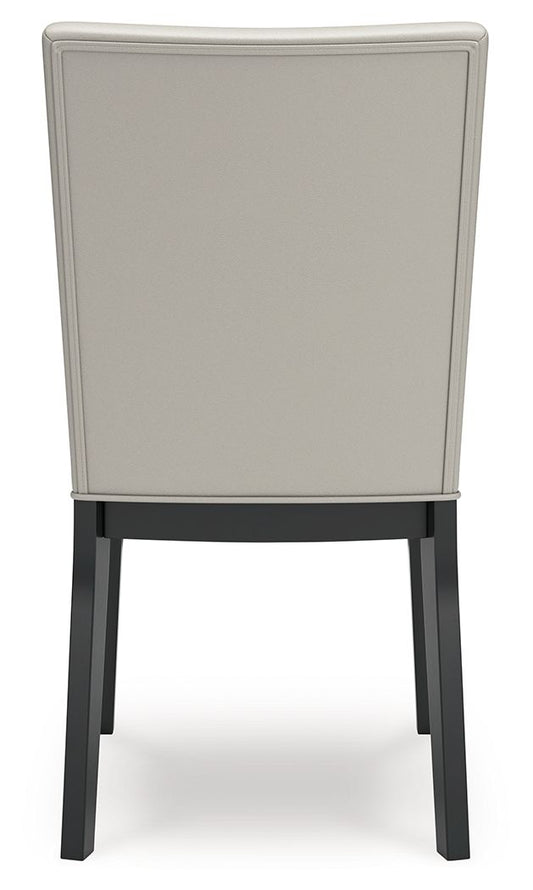 Glinari - Dining Upholstered Side Chair (Set of 2) - Taupe / Black