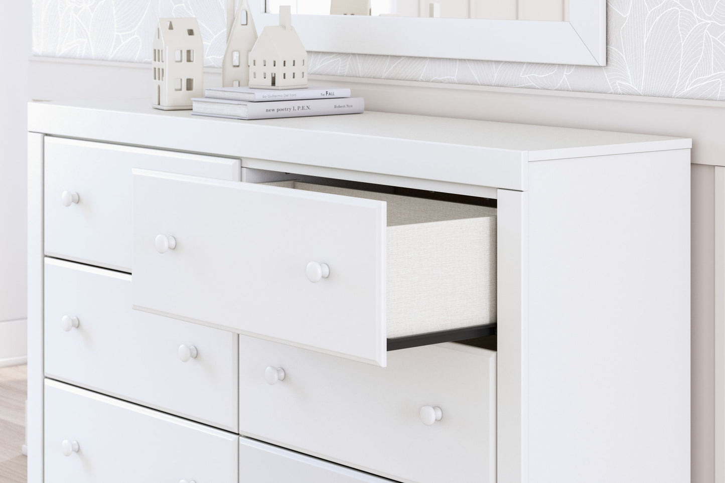 Mollviney - Dresser And Mirror - White