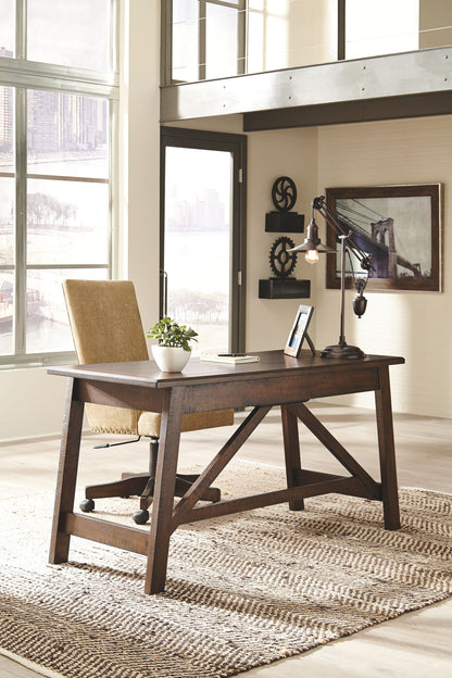 Baldridge - Home Office Large Leg Desk - Rustic Brown
