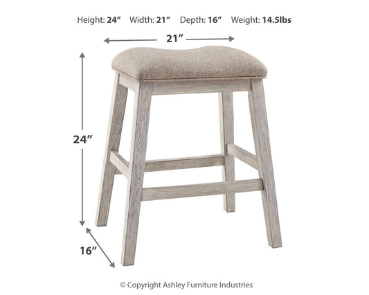 Skempton - Upholstered Stool (Set of 2) - White