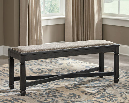 Tyler Creek - Black / Grayish Brown - Upholstered Bench