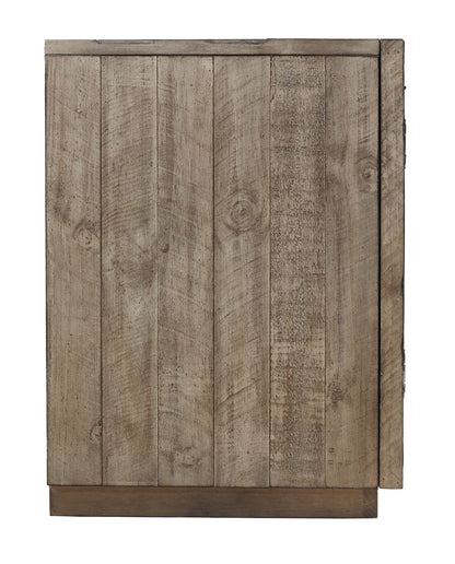 Krystanza - TV Stand with Wide Fireplace Insert - Weathered Gray