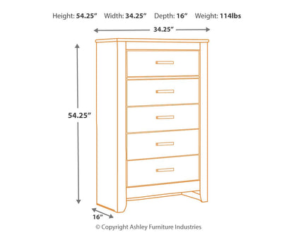 Brinxton - Five Drawer Chest - Charcoal