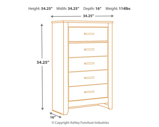 Brinxton - Five Drawer Chest - Charcoal