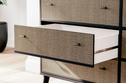 Charlang - Six Drawer Dresser - Black / Gray