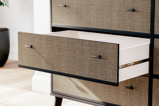 Charlang - Six Drawer Dresser - Black / Gray