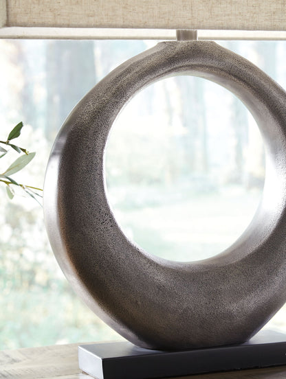 Saria - Metal Table Lamp  - Antique Silver Finish