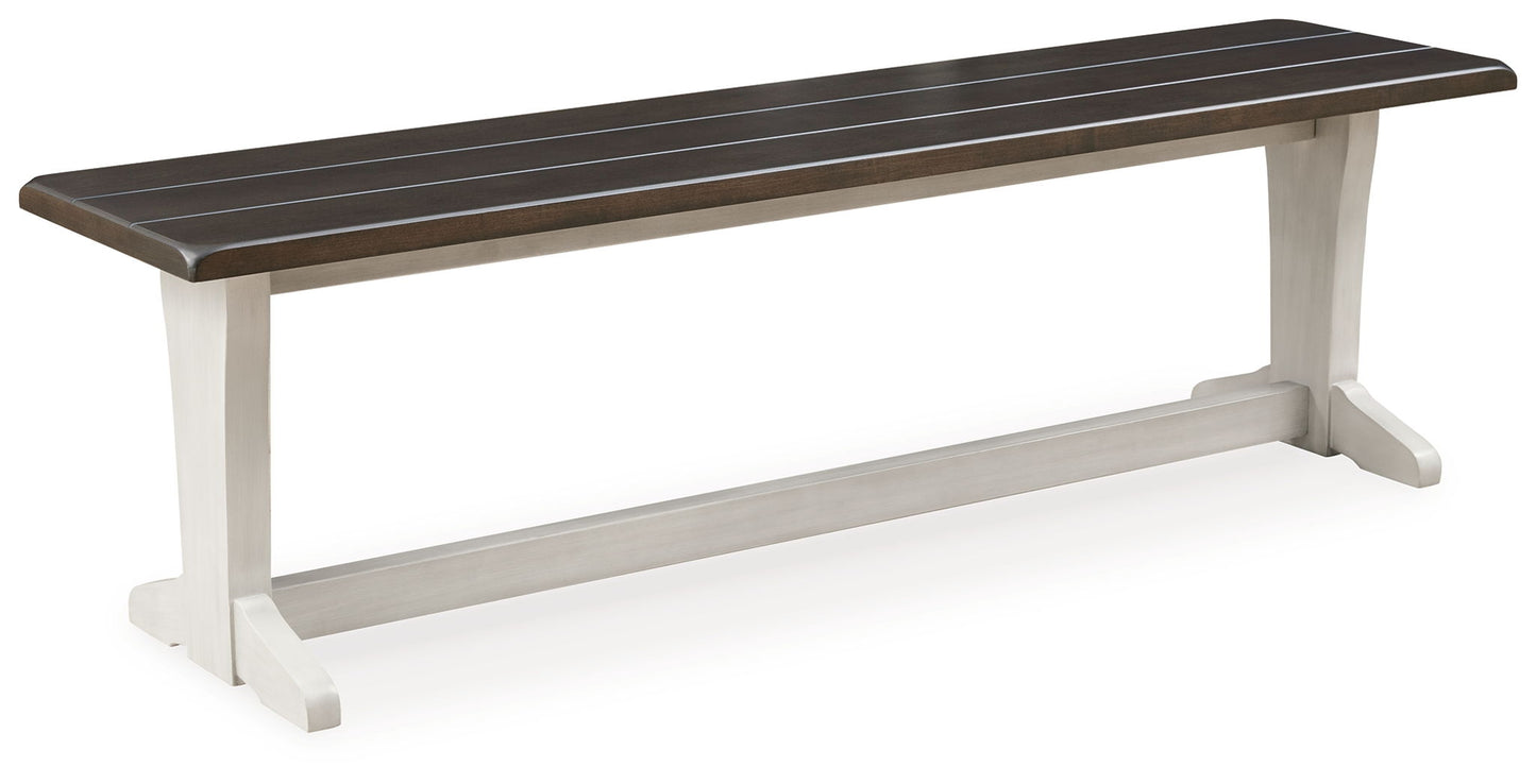 Darborn - Large Dining Room Bench - Gray / Brown