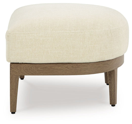 Serene Bay - Ottoman With Cushion - Dark Brown / White