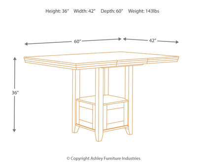 Ralene - Rectangular Dining Room Counter Extension Table - Medium Brown