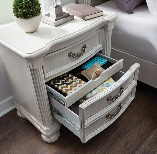 Montelaine - Three Drawer Night Stand - Antique White