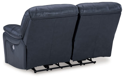 Leesworth - 3 Pc. - Power Reclining Sofa, Power Reclining Loveseat, Power Rocker Recliner - Ocean