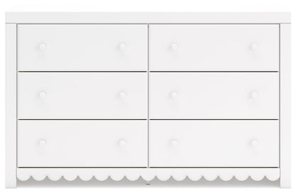 Mollviney - Six Drawer Dresser - White