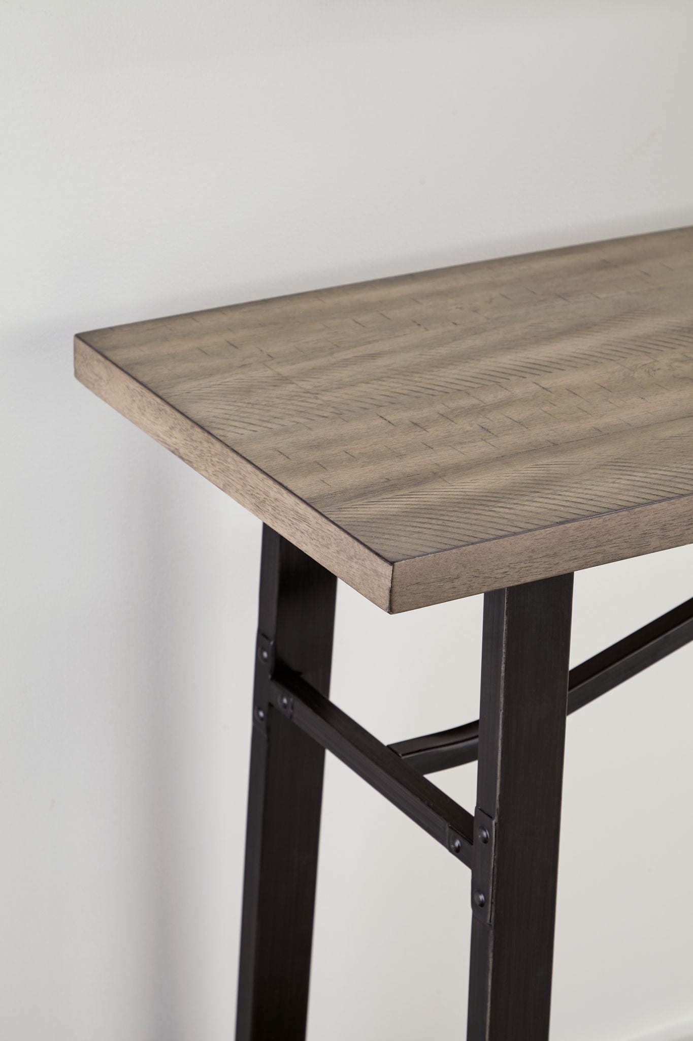 Lesterton - Long Counter Table - Light Brown / Black