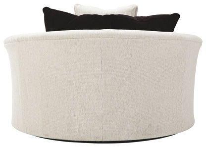 Cambri - Oversized Round Swivel Chair - Snow