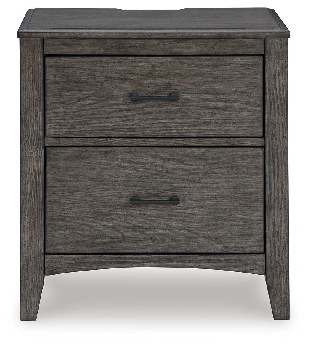 Montillan - Two Drawer Night Stand - Grayish Brown