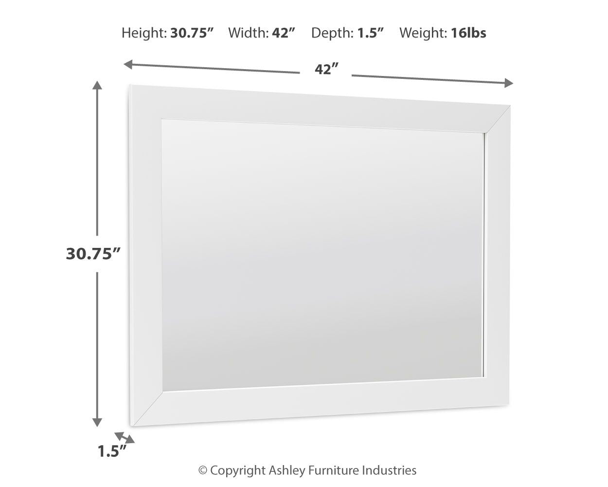 Mollviney - Bedroom Mirror - White