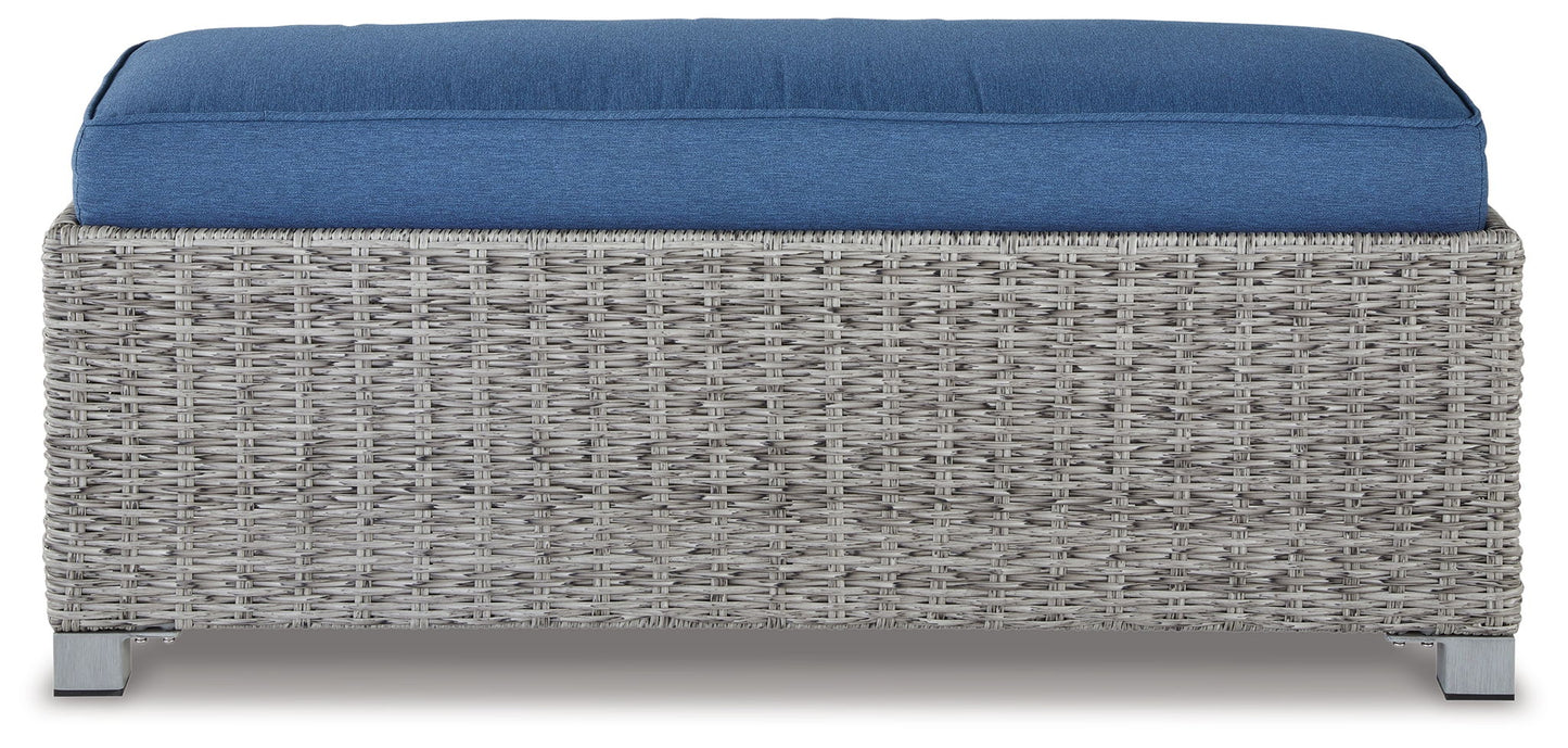 Naples Beach - Bench with Cushion - Light Gray