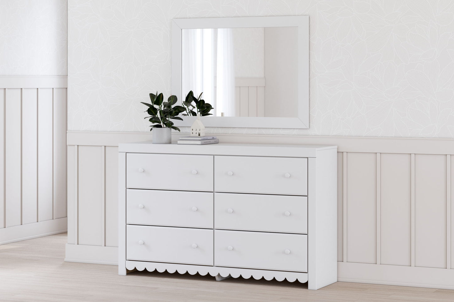 Mollviney - Dresser And Mirror - White