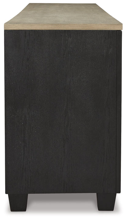 Foyland - 83" TV Stand With Electric Infrared Fireplace Insert - Black / Brown